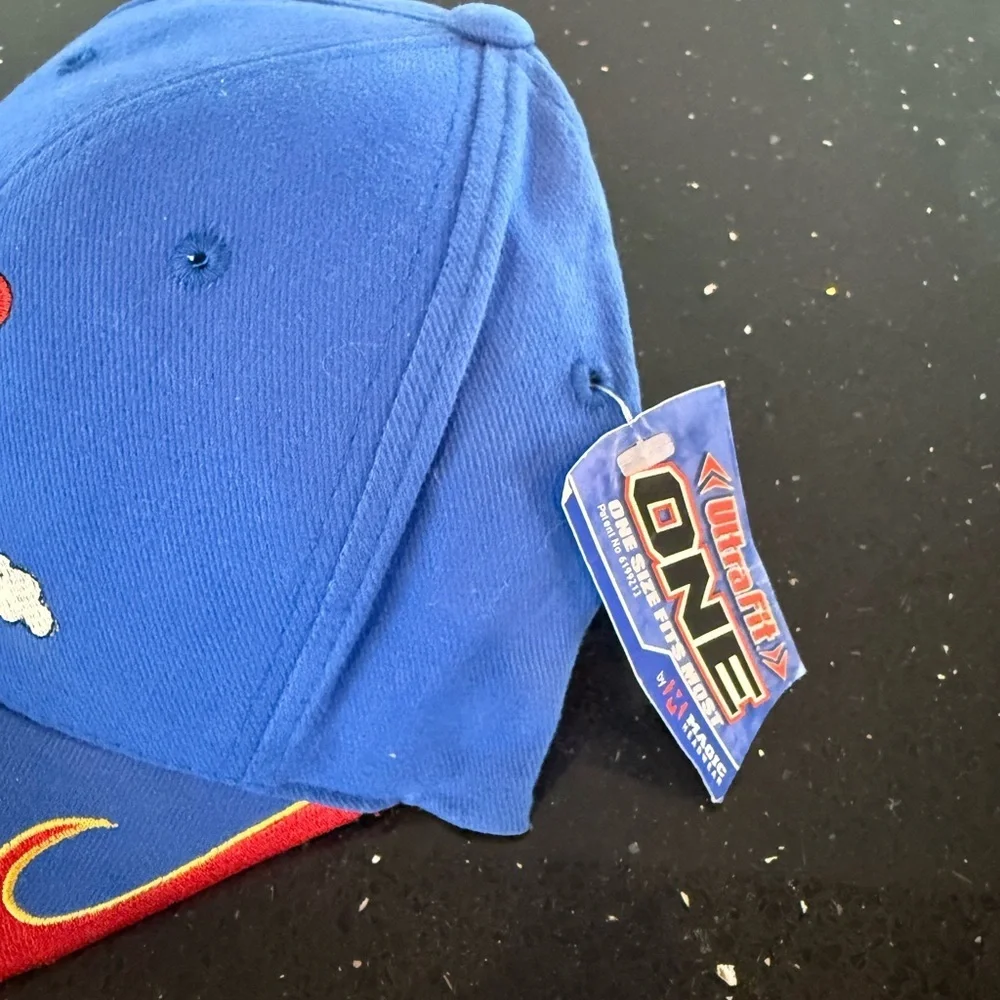 Blue and Red Motorcycle Graphic Cap
